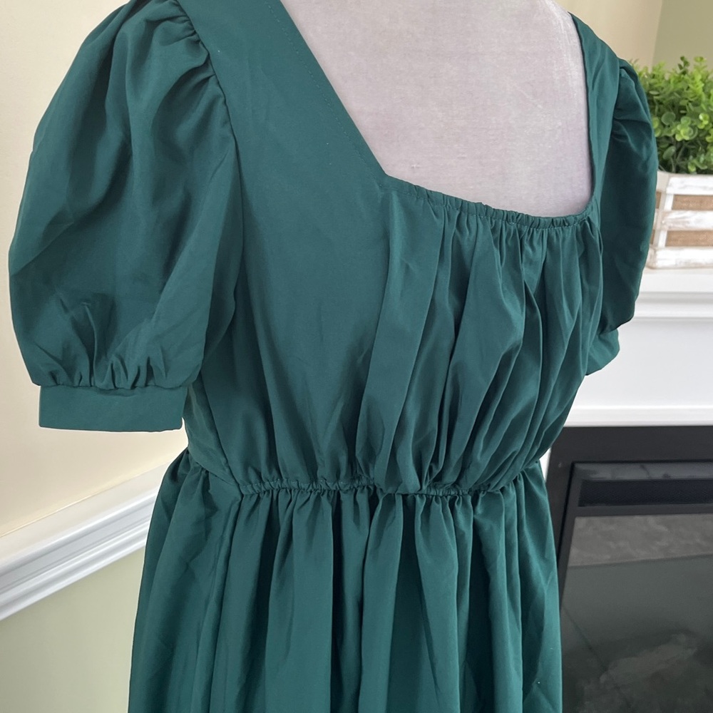 Green Square Neck Maxi Dress M Nwot - image 5